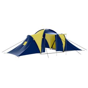 Camping Tent, 9 Persons Blue and Yellow