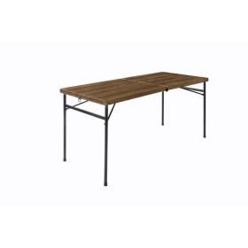 5' Wood Folding Table, Brown,