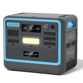 Portable Power Station; 2048Wh LiFePO4 Battery Backup; 1.8H Fast Charging; 2400W AC Outlets(4800W Peak); 25A RV Output; Solar Generator for Outdoor