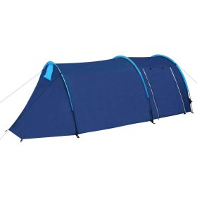 Tent, Waterproof, 4 Persons Navy Blue/Light Blue