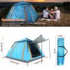 4-5 Person Camping Tent with 2 Mosquito Nets Windows and Carrying Bag in Blue