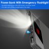 20000mAh Power Bank Ultra Thin External Battery Pack Phone Charger Dual USB Ports Flashlight Battery Remain Display - Black