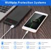 20000mAh Power Bank Ultra Thin External Battery Pack Phone Charger Dual USB Ports Flashlight Battery Remain Display - Black