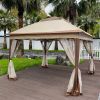 11" X 11" Pop Up Gazebo Canopy With Removable Zipper Netting