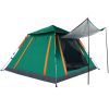 4-5 Person Camping Tent with 2 Mosquito Nets Windows and Carrying Bag in Green