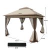 11" X 11" Pop Up Gazebo Canopy With Removable Zipper Netting