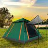 4-5 Person Camping Tent with 2 Mosquito Nets Windows and Carrying Bag in Green