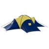 Camping Tent, 9 Persons Blue and Yellow