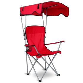 Foldable Beach Canopy Chair Sun Protection. (orange,green: Red)