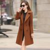 Women Winter Wool Coats Warm Slim Fit Fashion Casual Office Lady Blends Womans Coat Jacket Khaki Plus Size New