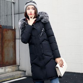 winter women hooded coat fur collar thicken warm long jacket female plus size 3XL outerwear parka ladies (Color: army green, Size: XL)