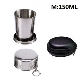 Stainless Steel Folding Collapsible Cup; Ultralight Travel Cup; Cup With Keychain (Small: M 150ML)