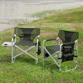 2-piece Lightweight Outdoor Chair with Side Table Storage (orange,green: as Pic)