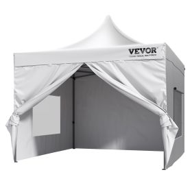 10x10 FT Pop up Canopy with Removable Sidewalls, Wheeled Bag, UV Resistant Waterproof (orange,green: White, Small: 10 x 10 ft)