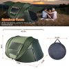 Waterproof Instant Setup Tent with 4 Tent Poles 2 Mosquito Net Windows with Carrying Bag