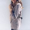 Fashion Autumn Winter Coat Sexy Lapel Comfort Cardigan Small Plaid Jacket