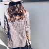 Fashion Autumn Winter Coat Sexy Lapel Comfort Cardigan Small Plaid Jacket