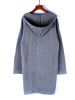 Plus Size Button Front Solid Hoodie Cardigan Coat; Women's Plus Elegant Medium Stretch Longline Coat