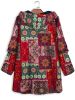 Plus Size Floral Print Long Sleeve Fleece Liner Hoodie Coat; Women's Plus Plush Button Up Coat