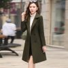 Women Winter Wool Coats Warm Slim Fit Fashion Casual Office Lady Blends Womans Coat Jacket Khaki Plus Size New