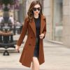 Women Winter Wool Coats Warm Slim Fit Fashion Casual Office Lady Blends Womans Coat Jacket Khaki Plus Size New