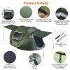 Waterproof Instant Setup Tent with 4 Tent Poles 2 Mosquito Net Windows with Carrying Bag